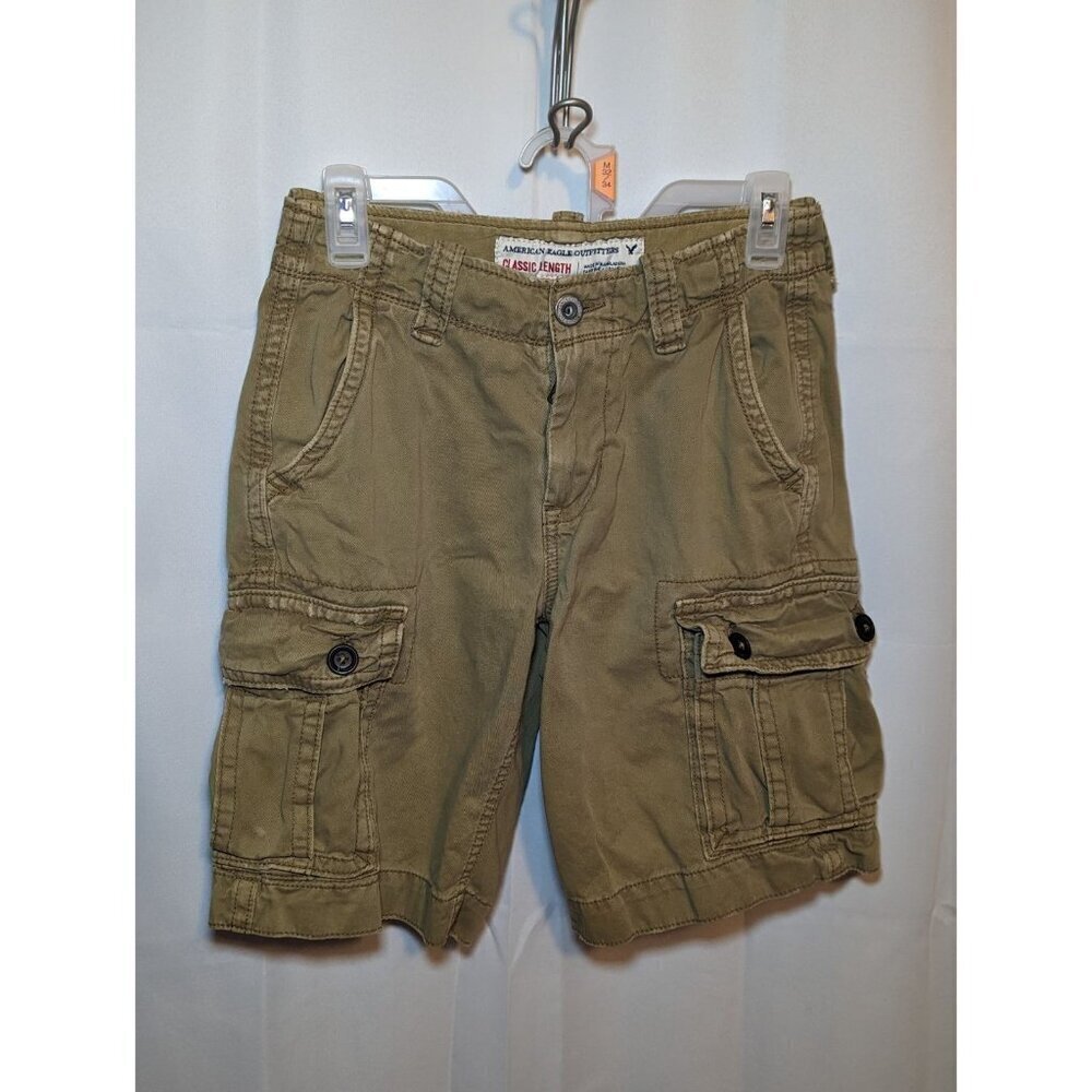 American Eagle Outfitters Shorts Mens 26 Beige Tan Cargo Classic Length AEO